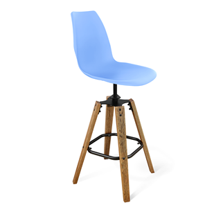 Барный стул SHT-ST29/S93 (голубой pan 278/брашированный коричневый/черный муар) в Смоленске