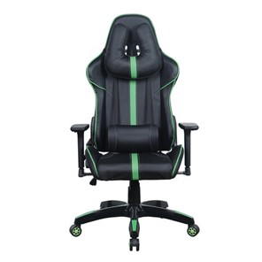 Кресло компьютерное Brabix GT Carbon GM-120 (две подушки, экокожа, черное/зеленое) 531929 в Смоленске