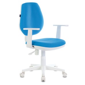 Кресло офисное Brabix Fancy MG-201W (с подлокотниками, пластик белый, голубое) 532411 в Смоленске