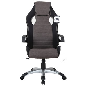 Кресло Brabix Techno GM-002 (ткань, черное/серое, вставки белые) в Смоленске