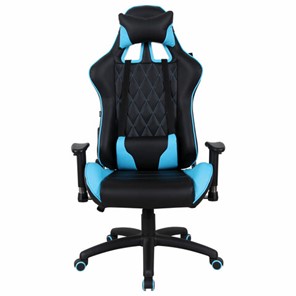 Кресло компьютерное Brabix GT Master GM-110 (две подушки, экокожа, черное/голубое) 531928 в Смоленске