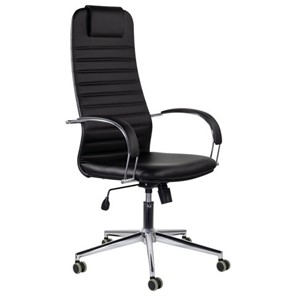 Кресло компьютерное Brabix Premium Pilot EX-610 CH (хром, кожзам, черное) 532418 в Смоленске