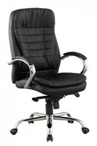Офисное кресло J 9031-1 нат. кожа /хром, черный в Смоленске