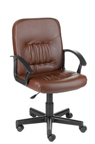 Кресло офисное Чат кожзам коричневый в Смоленске