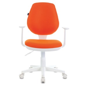 Компьютерное кресло Brabix Fancy MG-201W (с подлокотниками, пластик белый, оранжевое) 532410 в Смоленске