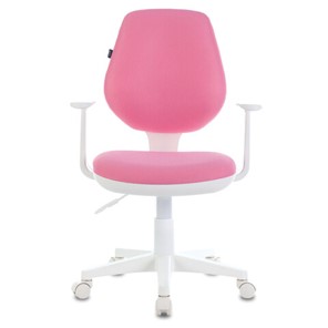 Кресло компьютерное Brabix Fancy MG-201W (с подлокотниками, пластик белый, розовое) 532409 в Смоленске