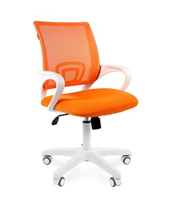 Кресло компьютерное CHAIRMAN 696 white, ткань, цвет оранжевый в Смоленске