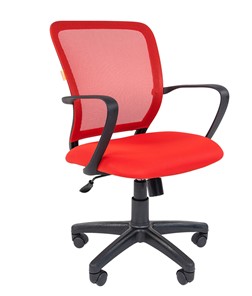 Кресло компьютерное CHAIRMAN 698 black TW-69, ткань, цвет красный в Смоленске