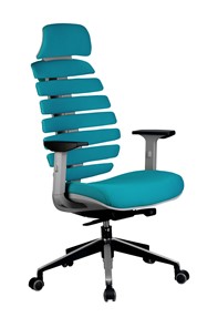 Кресло компьютерное Riva Chair SHARK (Лазурный/серый) в Смоленске