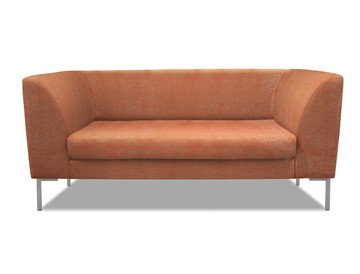 Офисный диван мягкий Сиеста 2-местный, ткань Сахара / терракотовая С12 в Смоленске