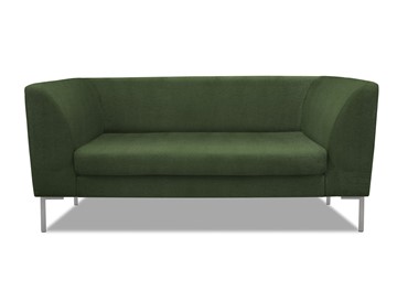 Офисный диван мягкий Сиеста 2-местный, ткань Сахара / зеленая С39 в Смоленске