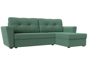 Угловой диван с оттоманкой Амстердам Лайт, Амур зеленый (рогожка) в Смоленске