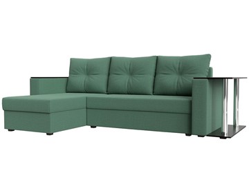 Угловой раскладной диван Атланта Лайт, Амур зеленый (микровельвет) в Смоленске