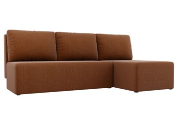Угловой раскладной диван Поло, Коричневый (рогожка) в Смоленске