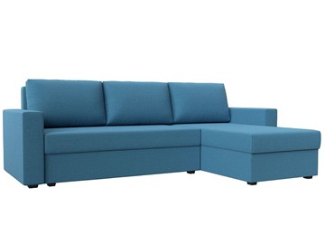 Угловой диван с оттоманкой Траумберг Лайт, Амур голубой (Рогожка) в Смоленске