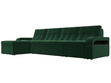 Угловой раскладной диван Лига-035 Лонг, Зеленый (Велюр) в Смоленске