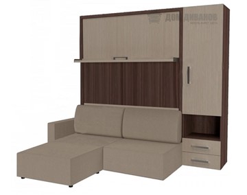 Шкаф-кровать трансформер Кровать-трансформер Smart (ШП+КД 1600+Пуф), шкаф правый, левый подлокотник в Смоленске
