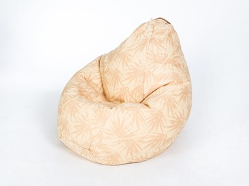 Кресло-мешок Груша малое, жаккард, бежевые листья в Смоленске