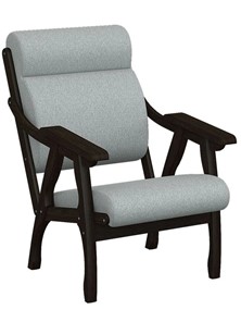 Кресло мягкое Вега 10 ткань серый, каркас венге в Смоленске