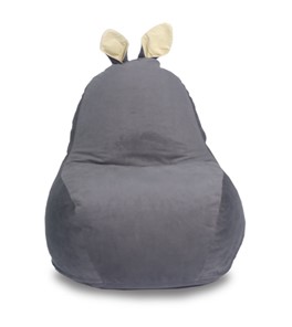 Кресло-мешок Зайка (короткие уши), тёмно-серый в Смоленске