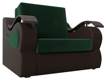 Раскладное кресло Меркурий (60), Зеленый\Коричневый (Велюр\Экокожа) в Смоленске
