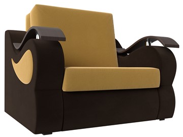 Кресло-кровать Меркурий (60), Желтый\коричневый (Микровельвет\Экокожа) в Смоленске