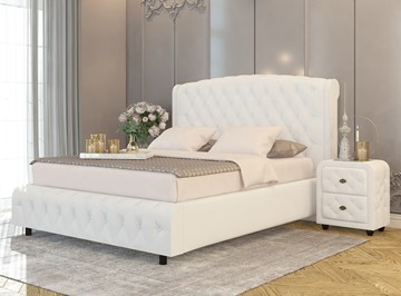 Спальная кровать Salvatore Grand 200x200, Экокожа (Белый) в Смоленске