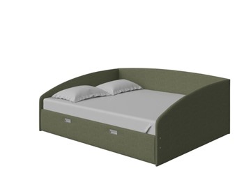 Кровать двуспальная Bono 160х200, Искусственная шерсть (Лама Авокадо) в Смоленске