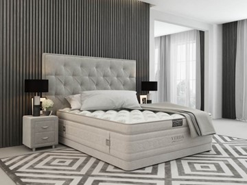 Кровать спальная Classic Compact/Basement 180х200, Флок (Велсофт Серый) в Смоленске
