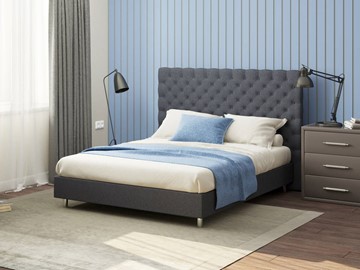 Кровать 2-спальная Proson Paris Boxspring Standart 200х200, Рогожка (Savana Grey (серый)) в Смоленске
