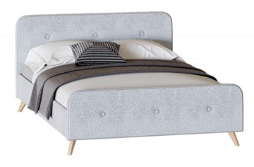 Кровать двуспальная Сиерра 1600 (с подъемным механизмом и коробом) Аура серый в Смоленске