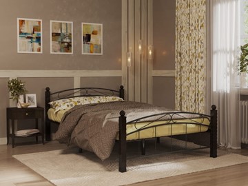 Кровать полутороспальная Гарда 15, 140х200, черная в Смоленске