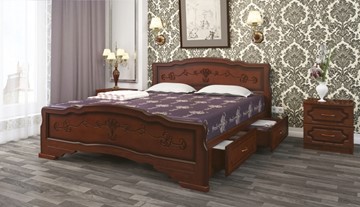 Кровать с выкатными ящиками Карина-6 (Орех) 180х200 в Смоленске