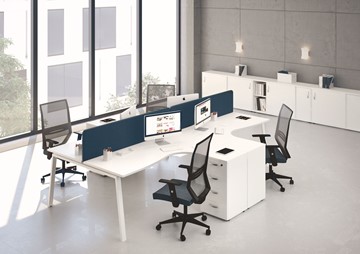 Офисный комплект мебели А4 (металлокаркас TRE) белый премиум / металлокаркас белый в Смоленске