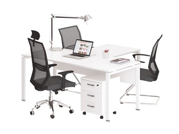 Офисный комплект мебели А4 (металлокаркас UNO) белый премиум / металлокаркас белый в Смоленске