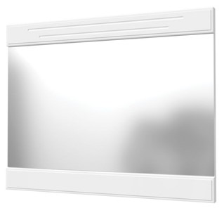 Навесное зеркало Олимп с декоративными планками (белый) в Смоленске