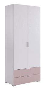 Двухдверный шкаф Зефир 108.01 (белое дерево/пудра розовая (эмаль)) в Смоленске