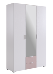 Шкаф трехдверный Зефир 109.02 (белое дерево/пудра розовая (эмаль)) в Смоленске