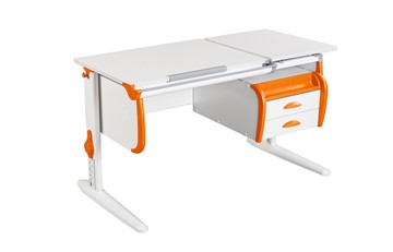 Растущий стол 1/75-40 (СУТ.25) + Tumba 3  белый/белый/Оранжевый в Смоленске