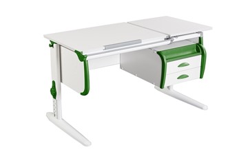 Детский стол-трансформер 1/75-40 (СУТ.25) + Tumba 3  белый/белый/Зеленый в Смоленске