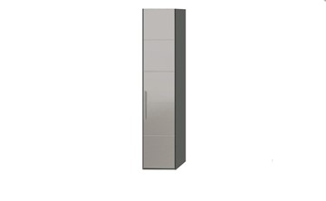 Шкаф распашной Наоми с зеркальной дверью правый, цвет Фон серый, Джут  СМ-208.07.02 R в Смоленске