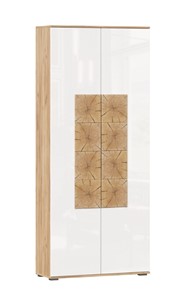 Шкаф двухстворчатый Фиджи с декоративными накладками 659.310, Дуб Золотой/Белый в Смоленске