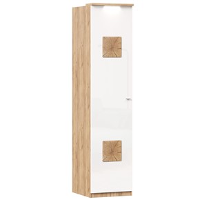 Шкаф одностворчатый с декор. накладками Фиджи 659.225, белый в Смоленске