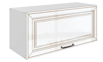 Шкаф кухонный Атланта L800 Н360 (1 дв. гл.) эмаль (белый/белый глянец патина золото) в Смоленске