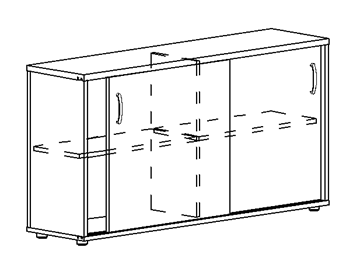 Шкаф-купе низкий Albero, для 2-х столов 60 (124,4х36,4х75,6) в Смоленске