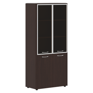 Шкаф комбинированный с дверьми в алюминиевой рамке DIONI Венге DHC 85.7  (850х430х1930) в Смоленске