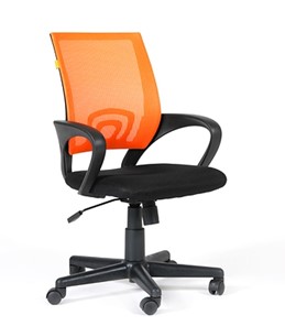 Кресло компьютерное CHAIRMAN 696 black Сетчатый акрил DW66 оранжевый в Смоленске