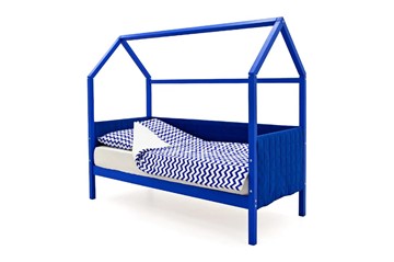 Кровать-домик «Svogen синий» мягкая в Смоленске