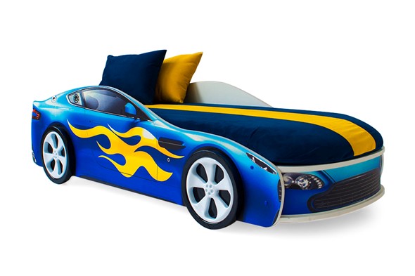Кровать-машина в детскую Бондимобиль синий в Смоленске - изображение