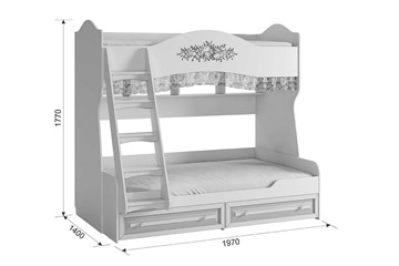 Детская двухэтажная кровать Алиса (1974х1404х1765) в Смоленске - предосмотр 4